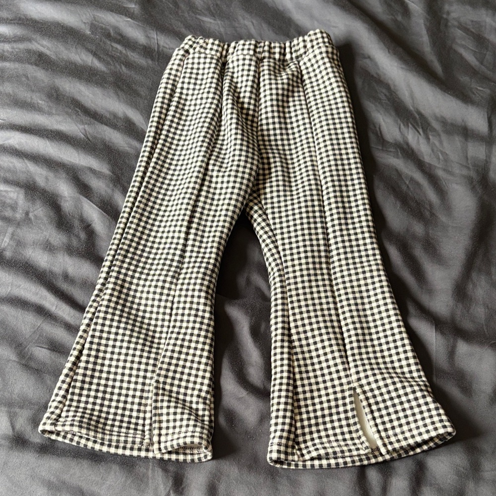 Kids Checkered Black and White Pants